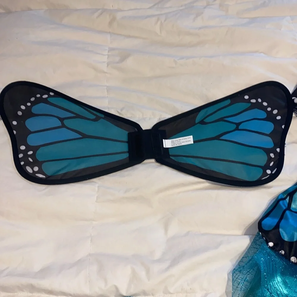 Blue and black butterfly fairy costume size 4